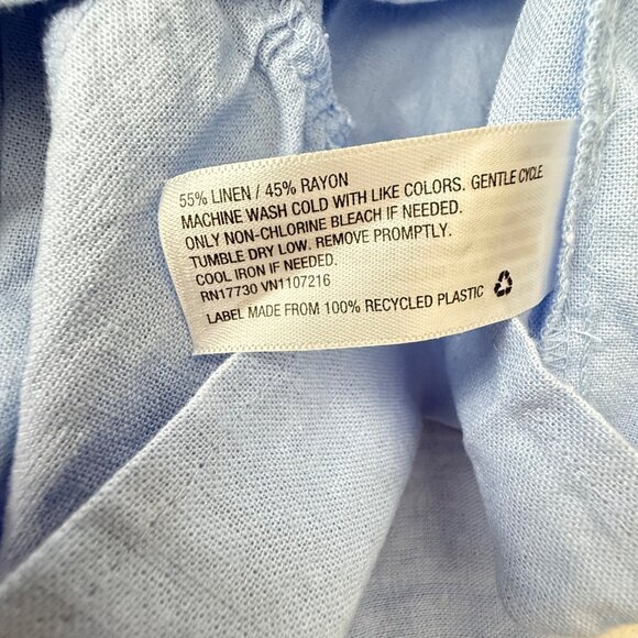 Light Blue Tiered V-Neck Dress With Tie-Back Design Size M - Picture 3 of 7